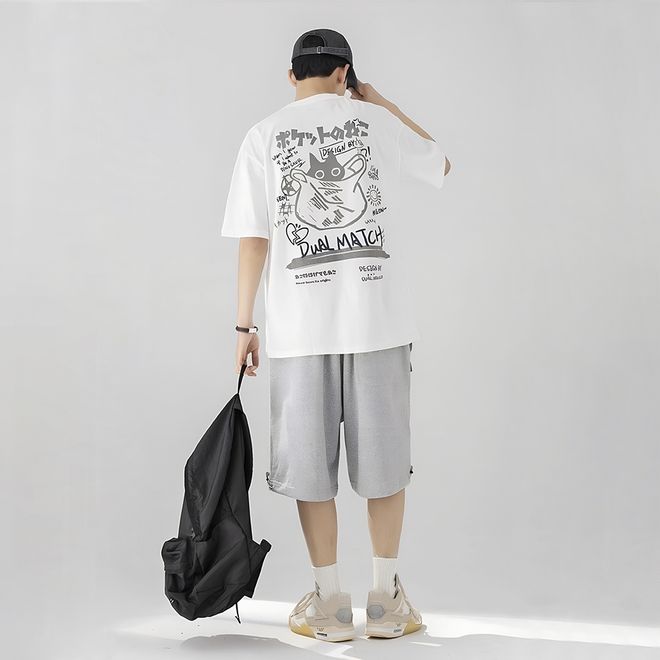 oversized t shirt, retro t shirt, cat printed t shirt