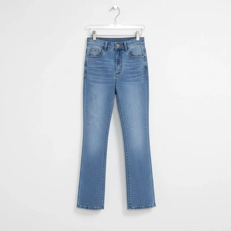 womens jeans, bootcut jeans, high waist jeans, light blue jeans, denim pants, high rise jeans, casual jeans