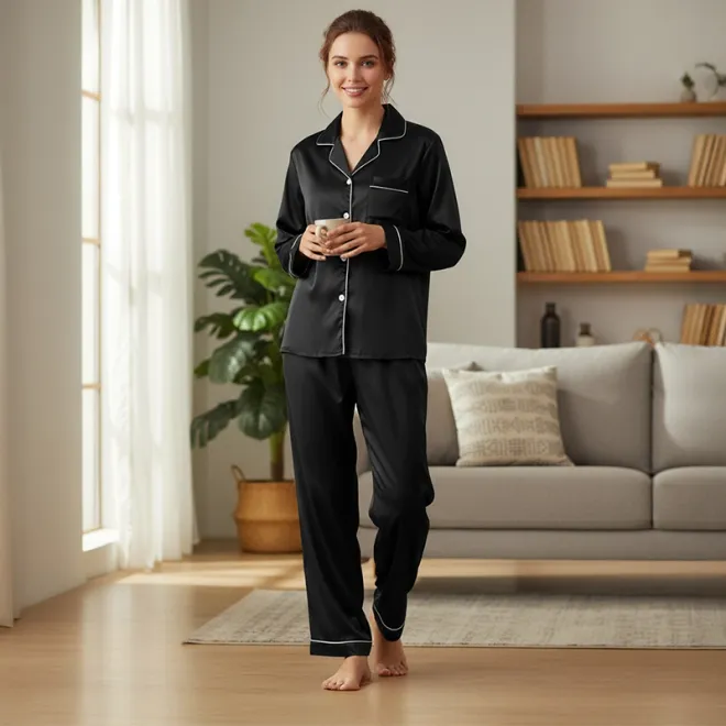 pajama set, womens pajamas, silk pajamas, satin pajamas