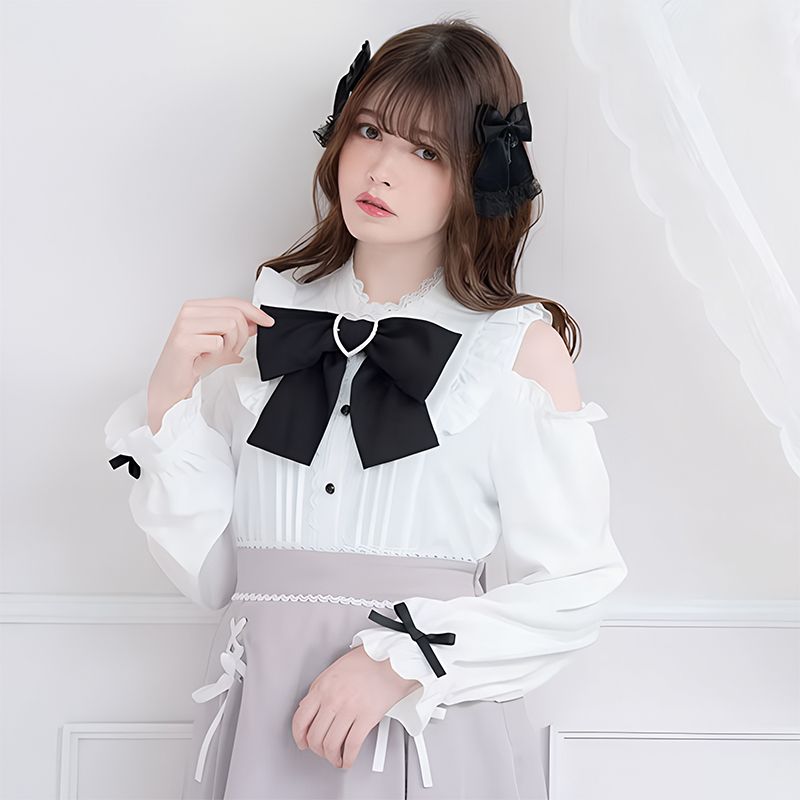 blouse, long sleeve blouse, bow blouse