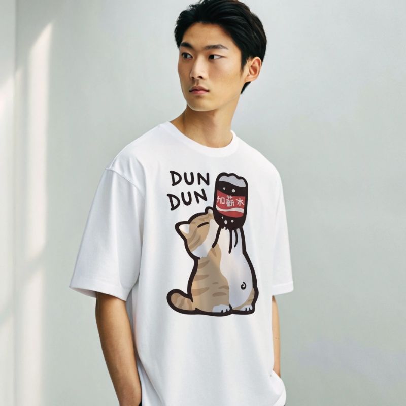 oversized t shirt, cat print t shirt